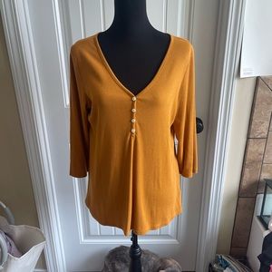 Old Navy Mustard Yellow Henley-Large